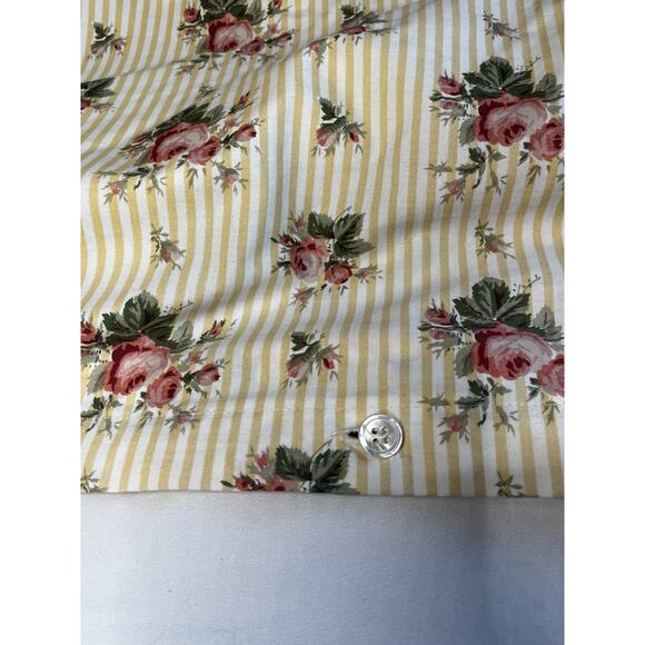 Vintage Ralph Lauren SOPHIE BROOKE King Duvet Yellow Floral/ Striped & 2 Shams - Picture 15 of 16
